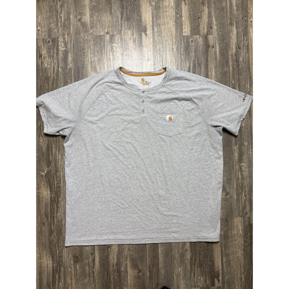 Men's  4XL CARHARTT Grey Relaxed Fit Force Crew Neck Pocket T-Shirt